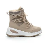 Smilegirl Fehér PU Női 4CM CSIZMA - khaki