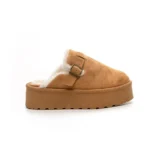 Smilegirl Khaki Ökológia bőr Női 5cm Papucs - Brown