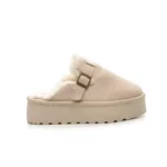 Smilegirl Khaki Ökológia bőr Női 5cm Papucs - Beige